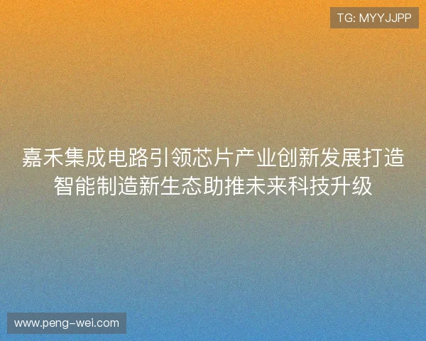 嘉禾集成电路引领芯片产业创新发展打造智能制造新生态助推未来科技升级